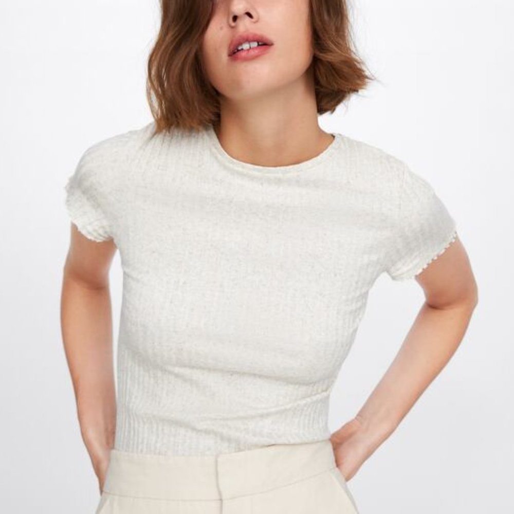 Zara Ribbed T-Shirt - Picture 2 of 5